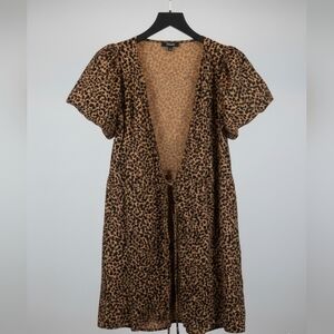 Madewell Leopard Print Tie Front Mini Dress